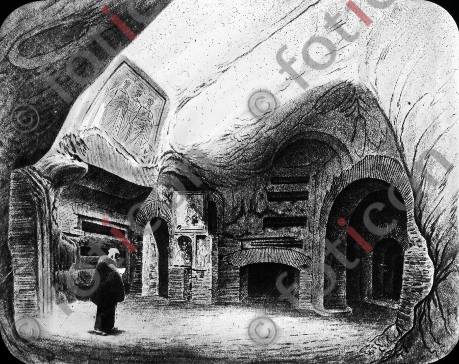 Katakomben | Catacombs - Foto foticon-simon-025-018-sw.jpg | foticon.de - Bilddatenbank für Motive aus Geschichte und Kultur